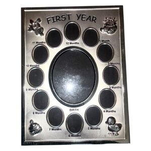 Silver First Year Baby Photo Frame